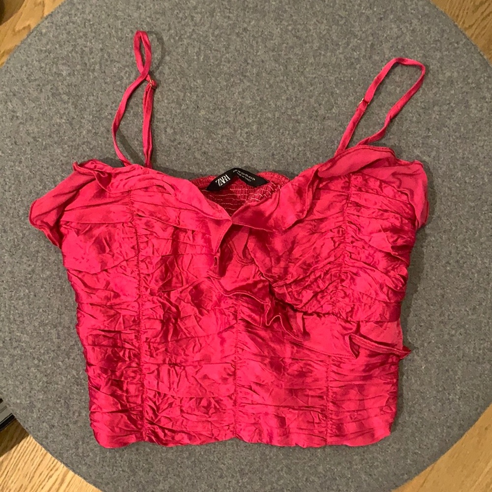 Zara hot pink tank top XS